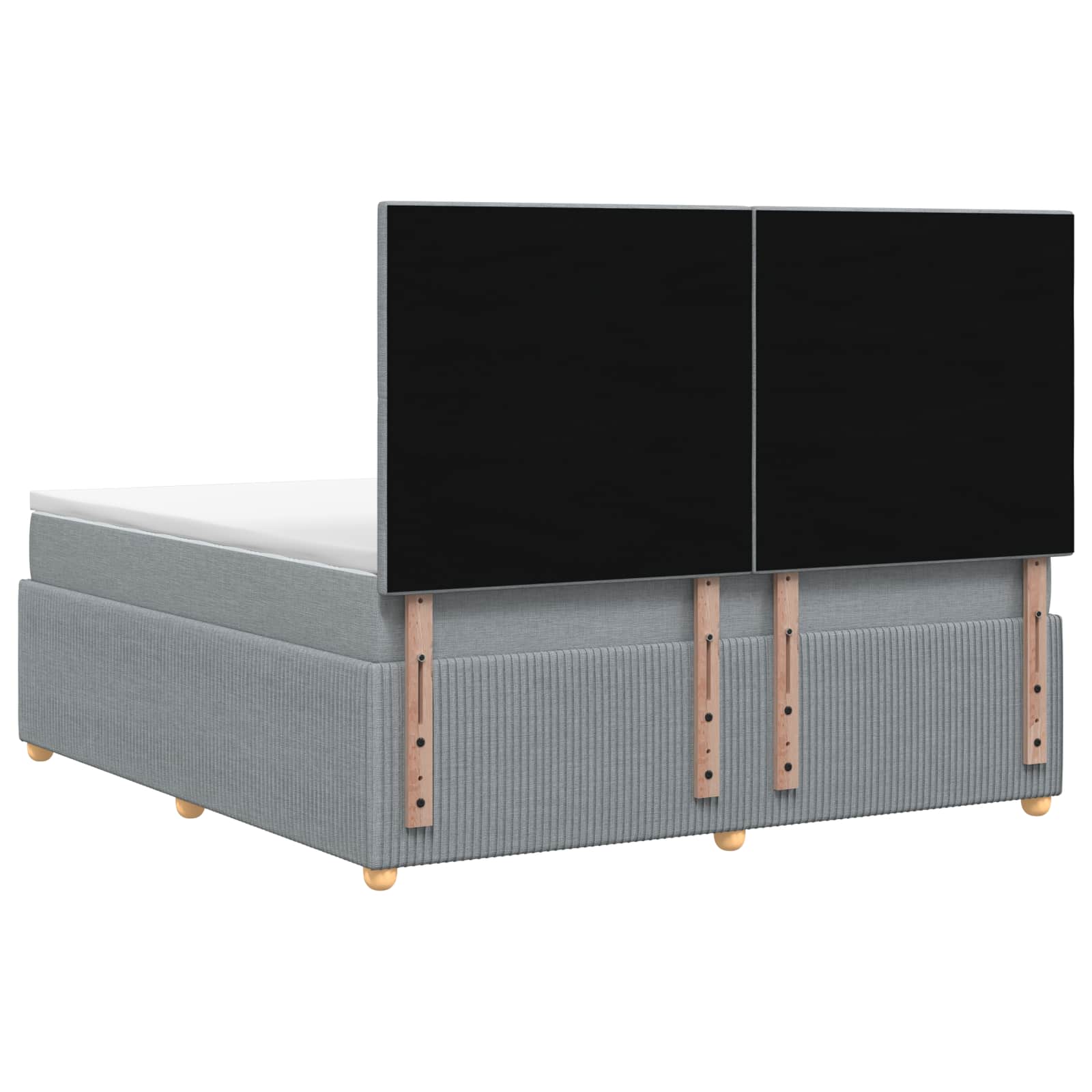 Boxspringbed met matras Lichtgrijs 140 x 200 cm Stof