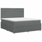Boxspringbed met matras Donkergrijs 160 x 200 cm Stof