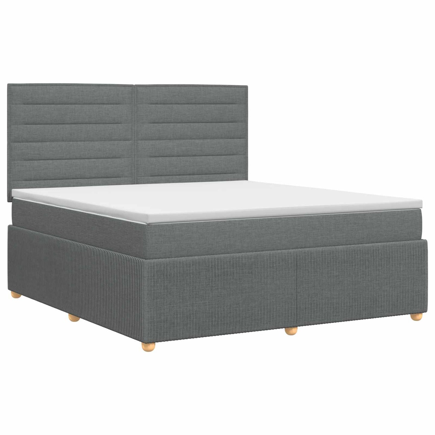 Boxspringbed met matras Donkergrijs 160 x 200 cm Stof