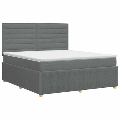 Boxspringbed met matras Donkergrijs 160 x 200 cm Stof