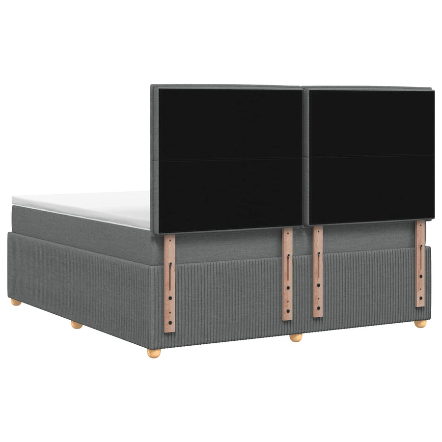 Boxspringbed met matras Donkergrijs 160 x 200 cm Stof