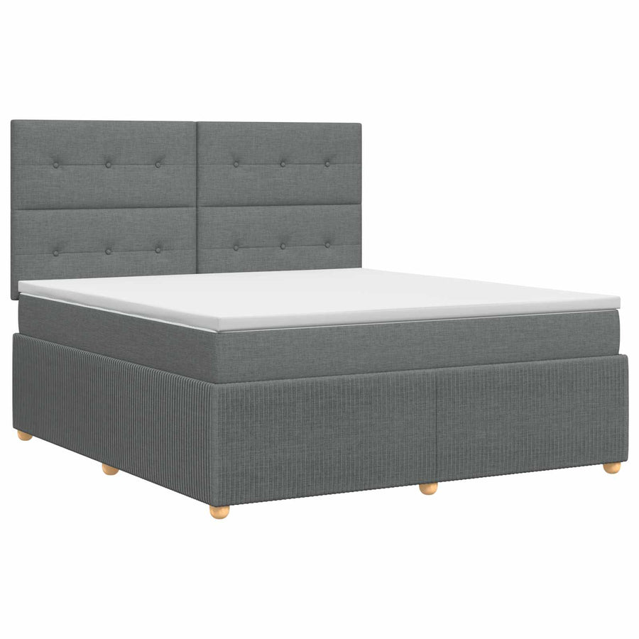 Boxspringbed met matras Donkergrijs 160 x 200 cm Stof
