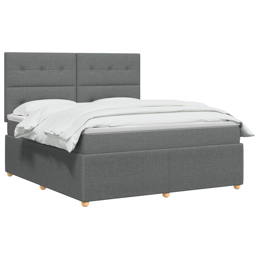 Boxspringbed met matras Donkergrijs 160 x 200 cm Stof