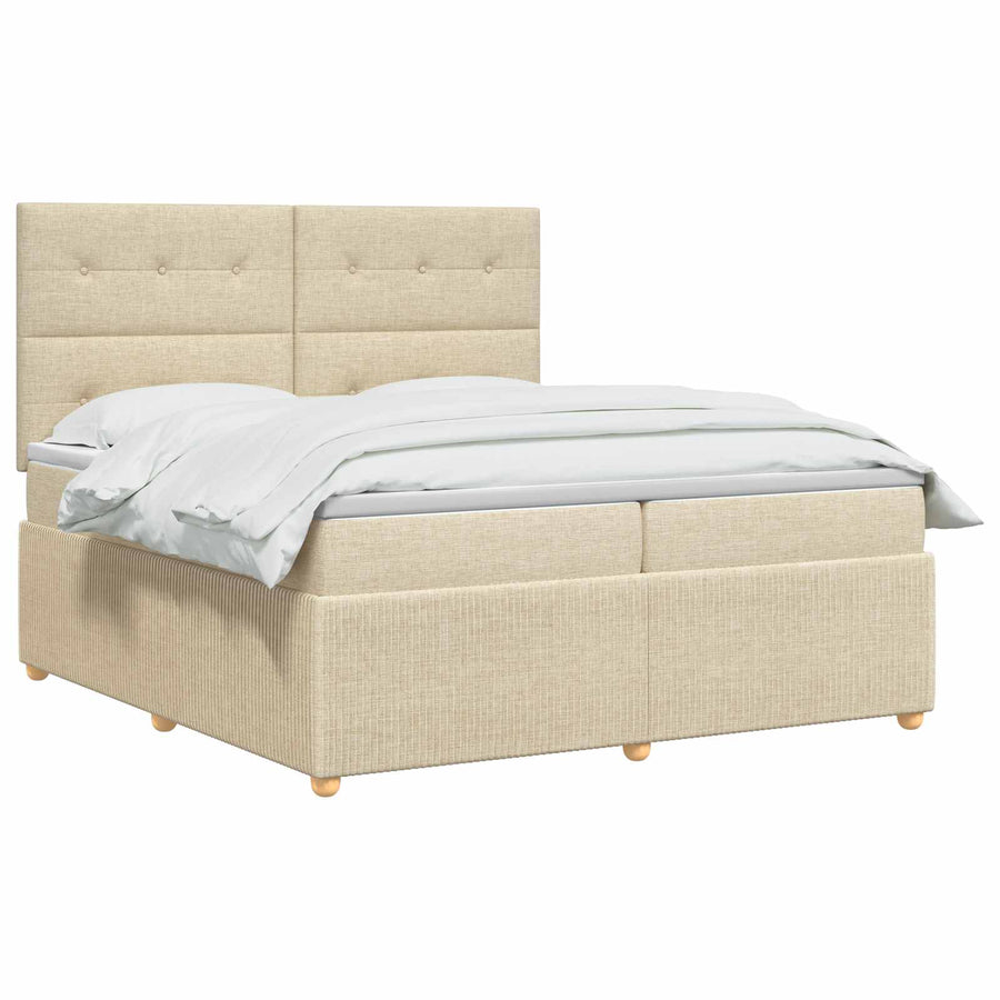 Boxspringbed met matras Crèmekleurig 160 x 200 cm Stof