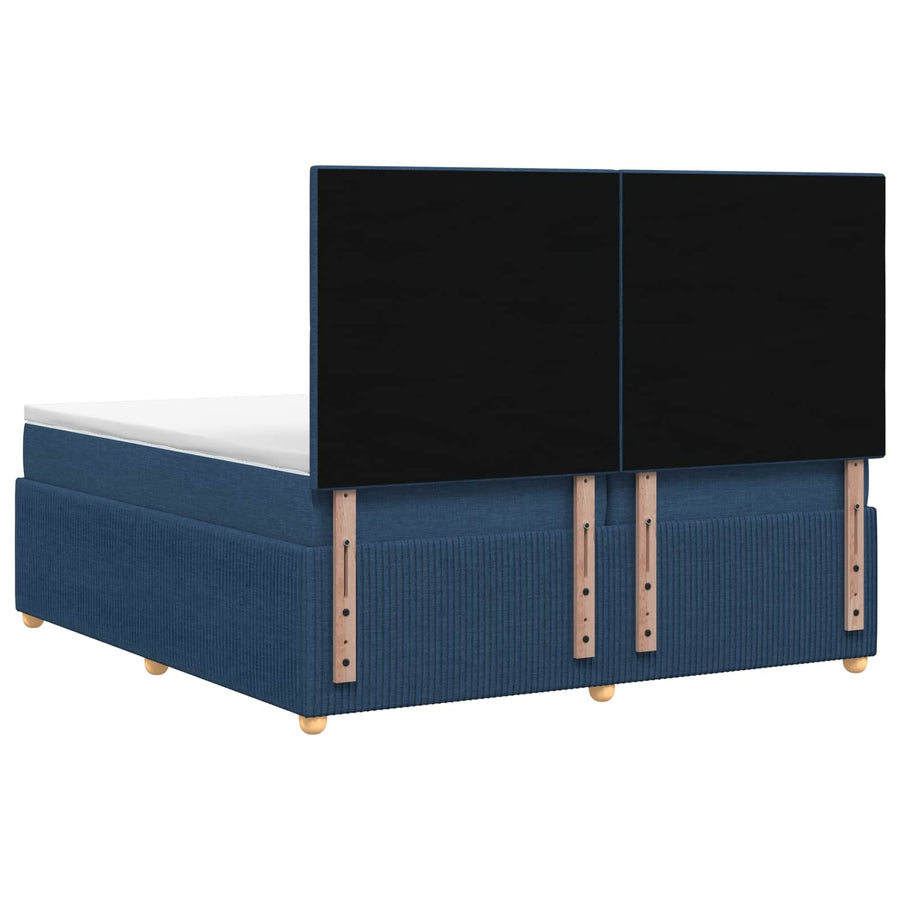 Boxspringbed met matras met hoofdeinde Blauw 160 x 200 cm Stof