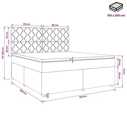 Boxspringbed met matras met hoofdeinde Taupe 160 x 200 cm Stof