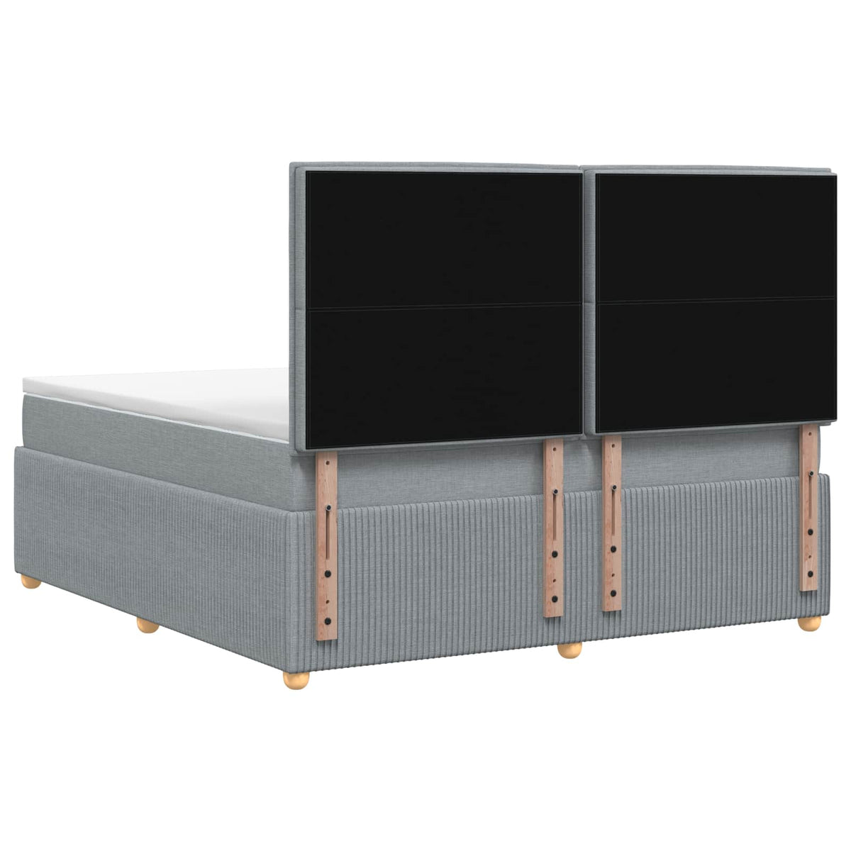 Boxspringbed met matras Lichtgrijs 180 x 200 cm Stof
