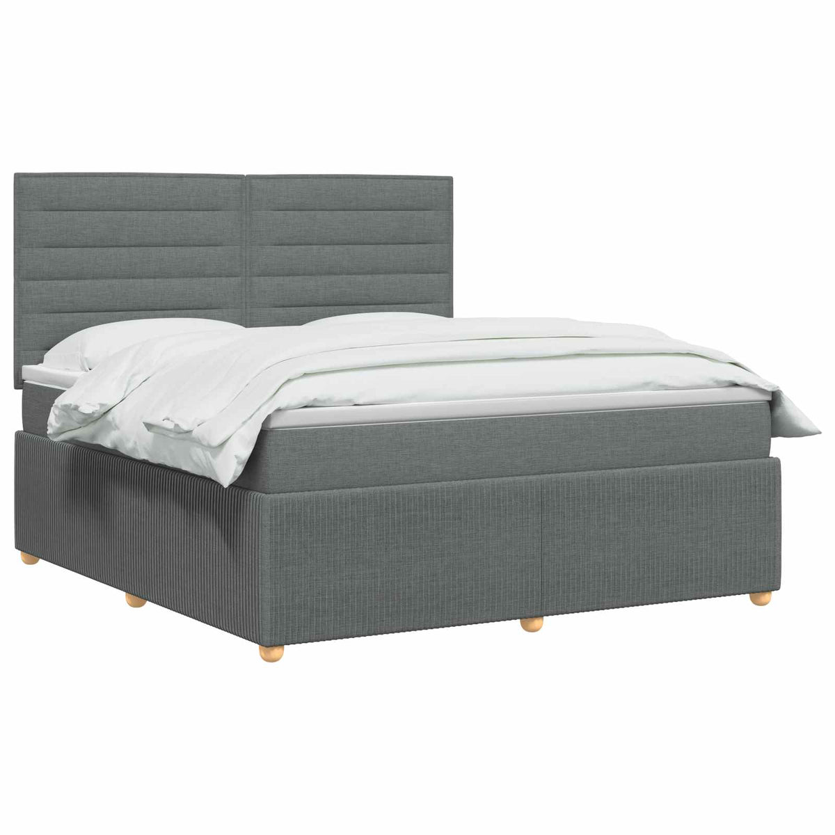 Boxspringbed met matras Donkergrijs 180 x 200 cm Stof