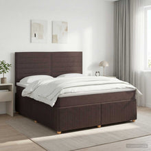 Boxspringbed met matras Donkerbruin 140 x 190 cm Stof