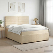 Boxspringbed 160x200 cm crème met matras