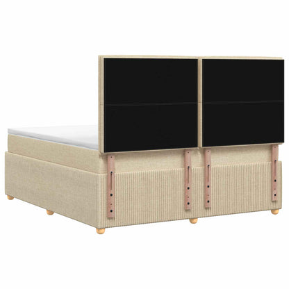 Boxspringbed met matras Crèmekleurig 180 x 200 cm Stof