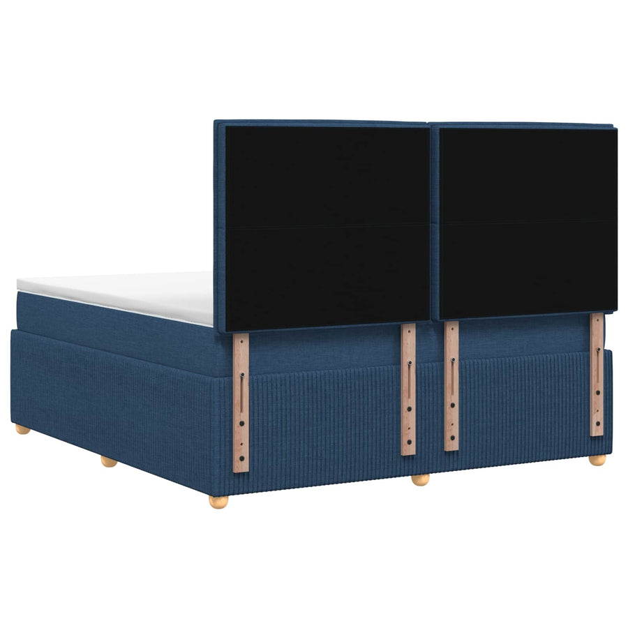 Boxspringbed met matras met hoofdeinde Blauw 180 x 200 cm Stof