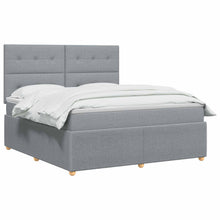 Boxspringbed met matras Lichtgrijs 180 x 200 cm Stof