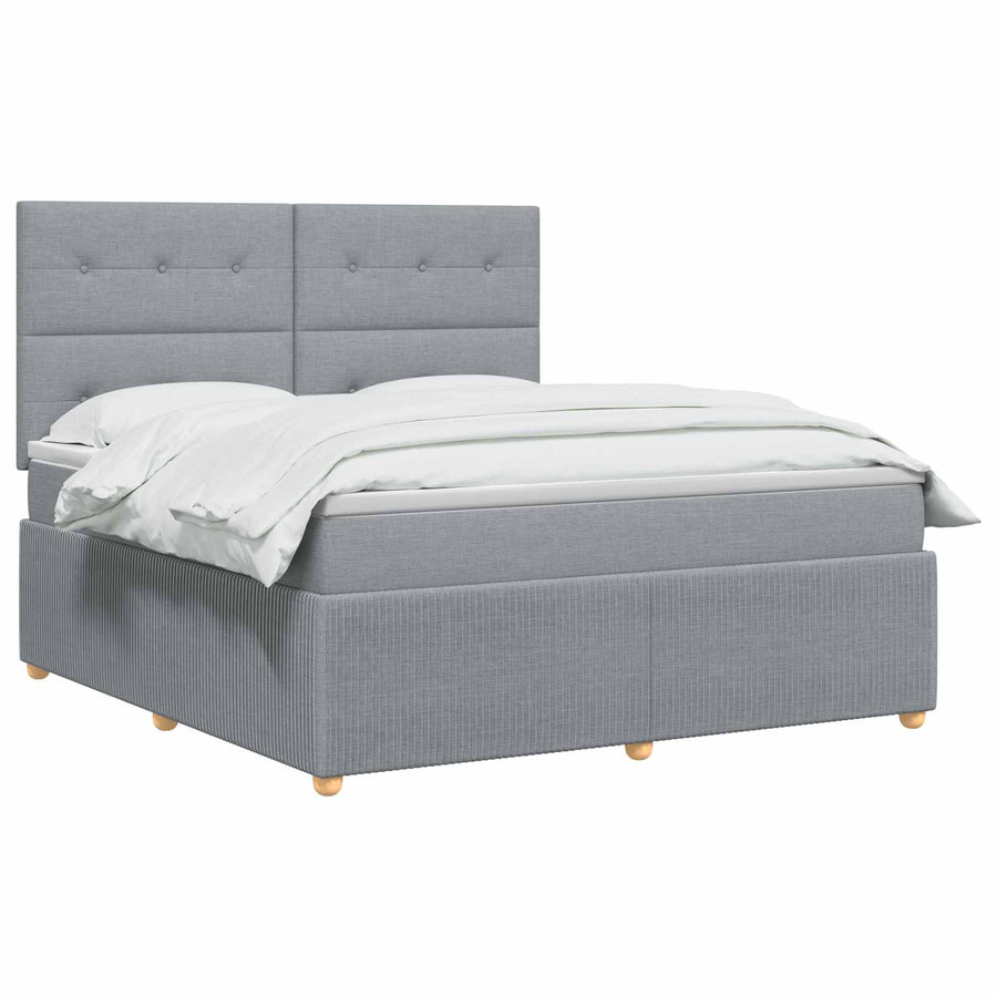 Boxspringbed met matras Lichtgrijs 180 x 200 cm Stof