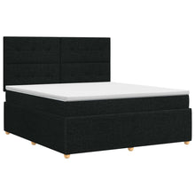 Boxspringbed met matras met hoofdeinde Zwart 180 x 200 cm Stof