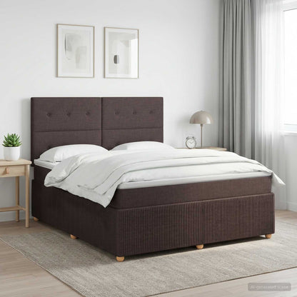 Boxspringbed met matras Donkerbruin 180 x 200 cm Stof
