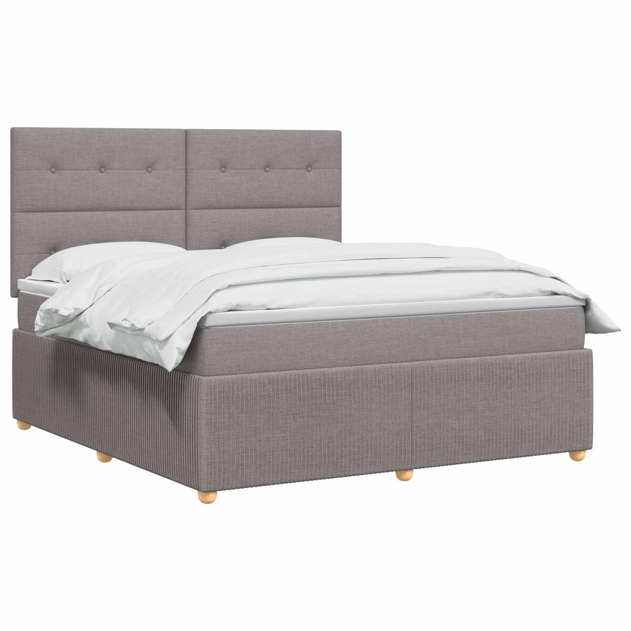 Boxspringbed met matras met hoofdeinde Taupe 180 x 200 cm Stof