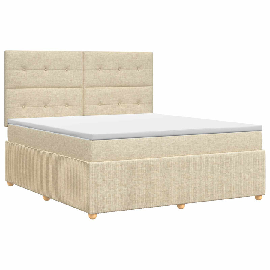 Boxspringbed met matras Crèmekleurig 180 x 200 cm Stof