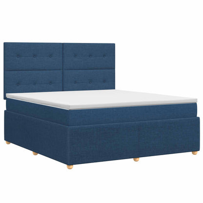 Boxspringbed met matras met hoofdeinde Blauw 180 x 200 cm Stof