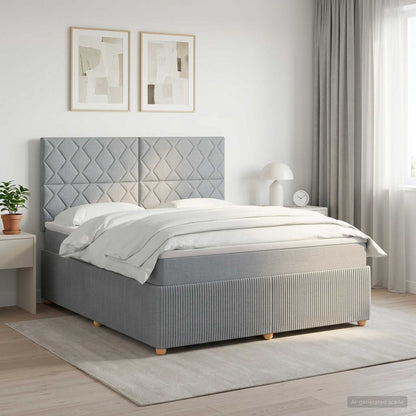 Boxspringbed met matras Lichtgrijs 180 x 200 cm Stof