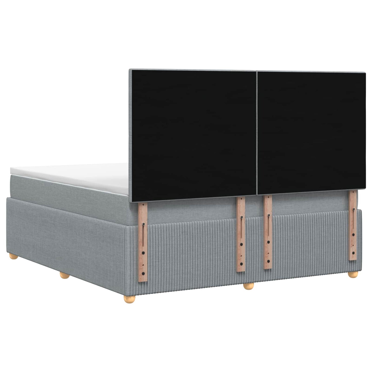 Boxspringbed met matras Lichtgrijs 180 x 200 cm Stof