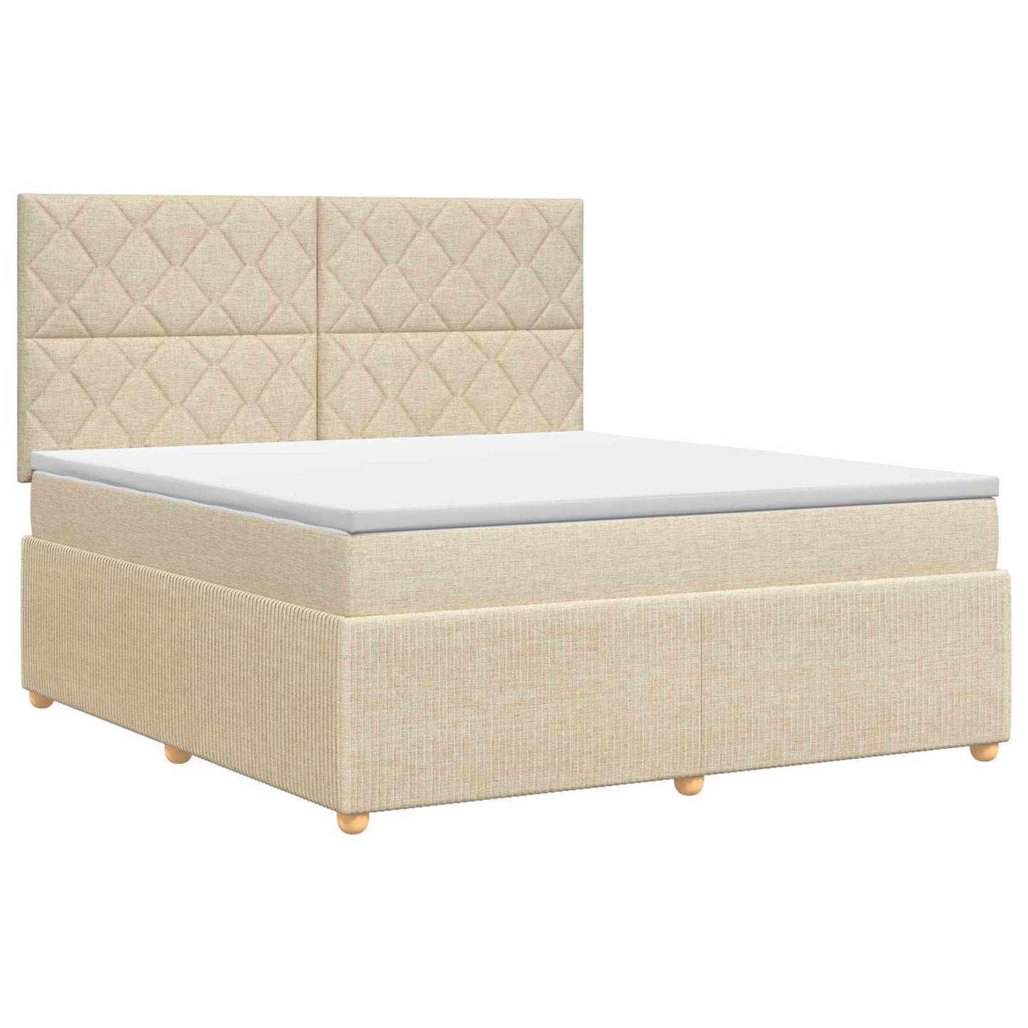 Boxspringbed met matras Crèmekleurig 180 x 200 cm Stof