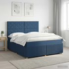 Boxspringbed met matras hoofdeinde blauw 160x200 cm