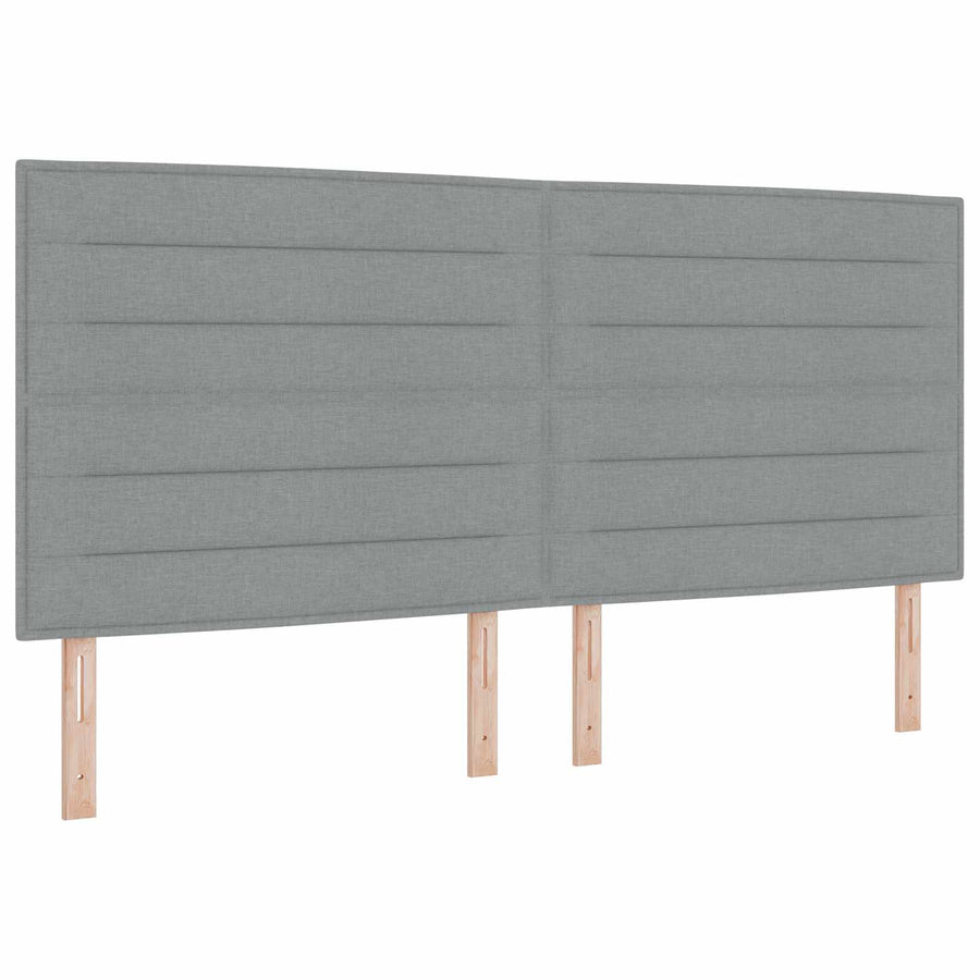 Boxspringbed met matras Lichtgrijs 200 x 200 cm Stof
