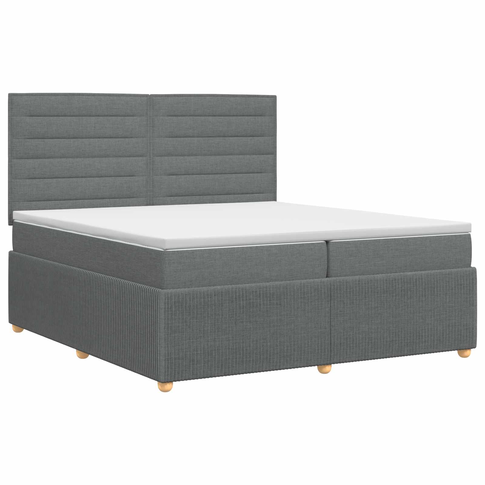 Boxspringbed met matras Donkergrijs 200 x 200 cm Stof
