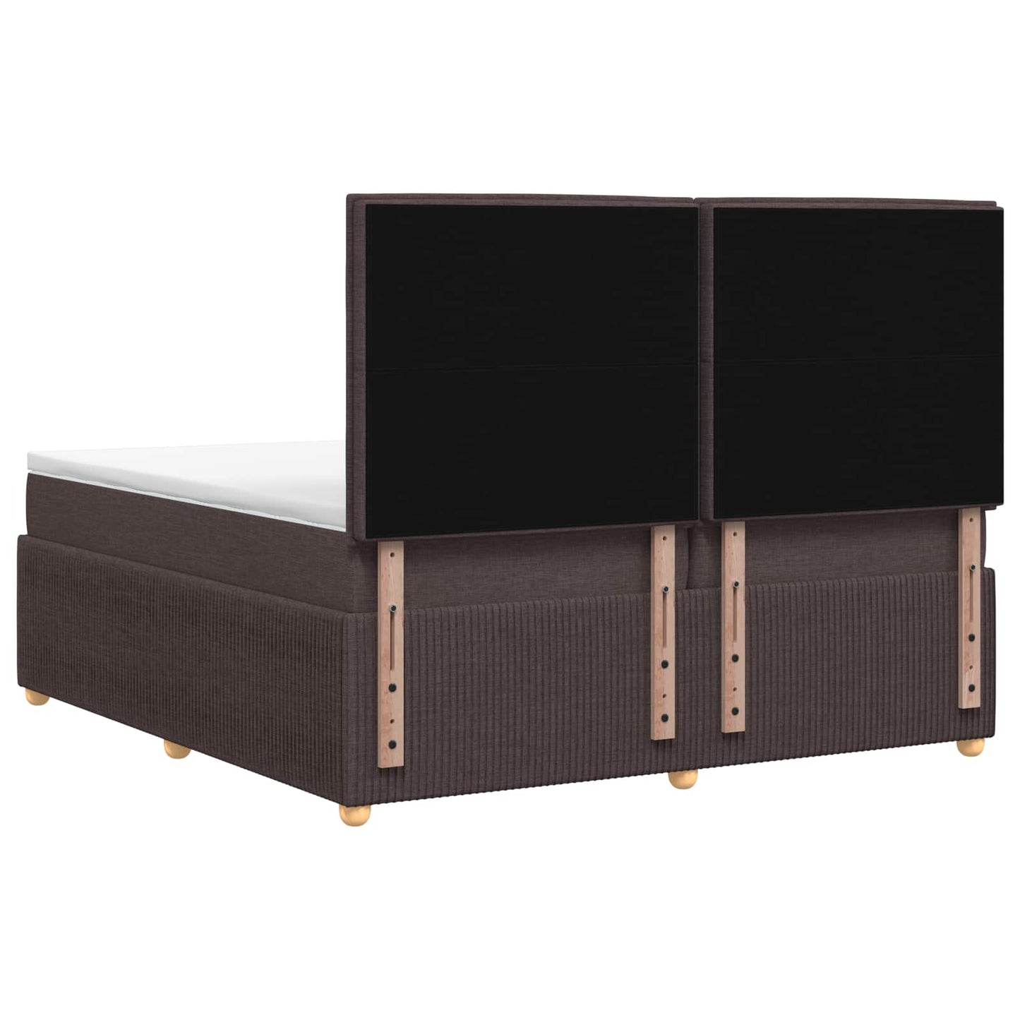Boxspringbed met matras Donkerbruin 200 x 200 cm Stof