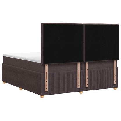Boxspringbed met matras Donkerbruin 200 x 200 cm Stof