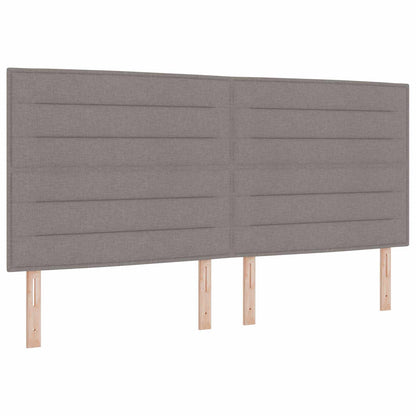Boxspringbed met matras met hoofdeinde Taupe 200 x 200 cm Stof