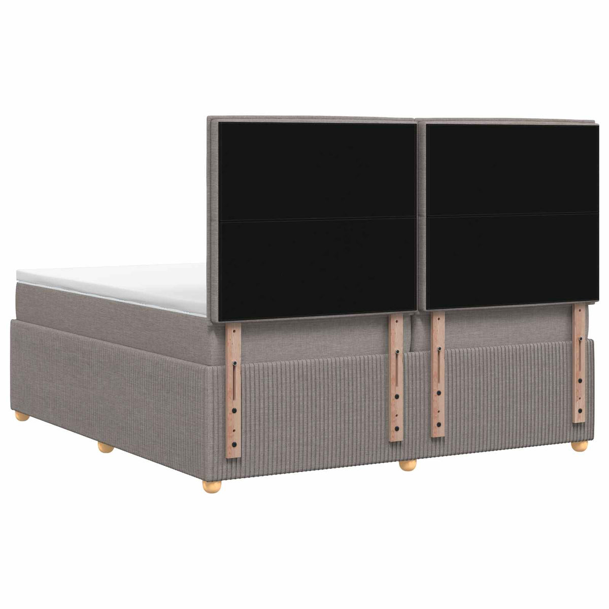 Boxspringbed met matras met hoofdeinde Taupe 200 x 200 cm Stof