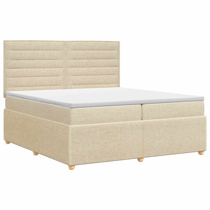 Boxspringbed met matras Crèmekleurig 200 x 200 cm Stof