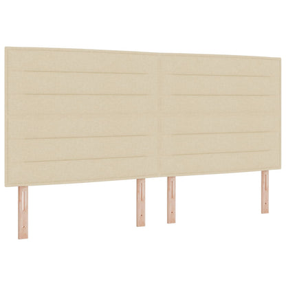 Boxspringbed met matras Crèmekleurig 200 x 200 cm Stof