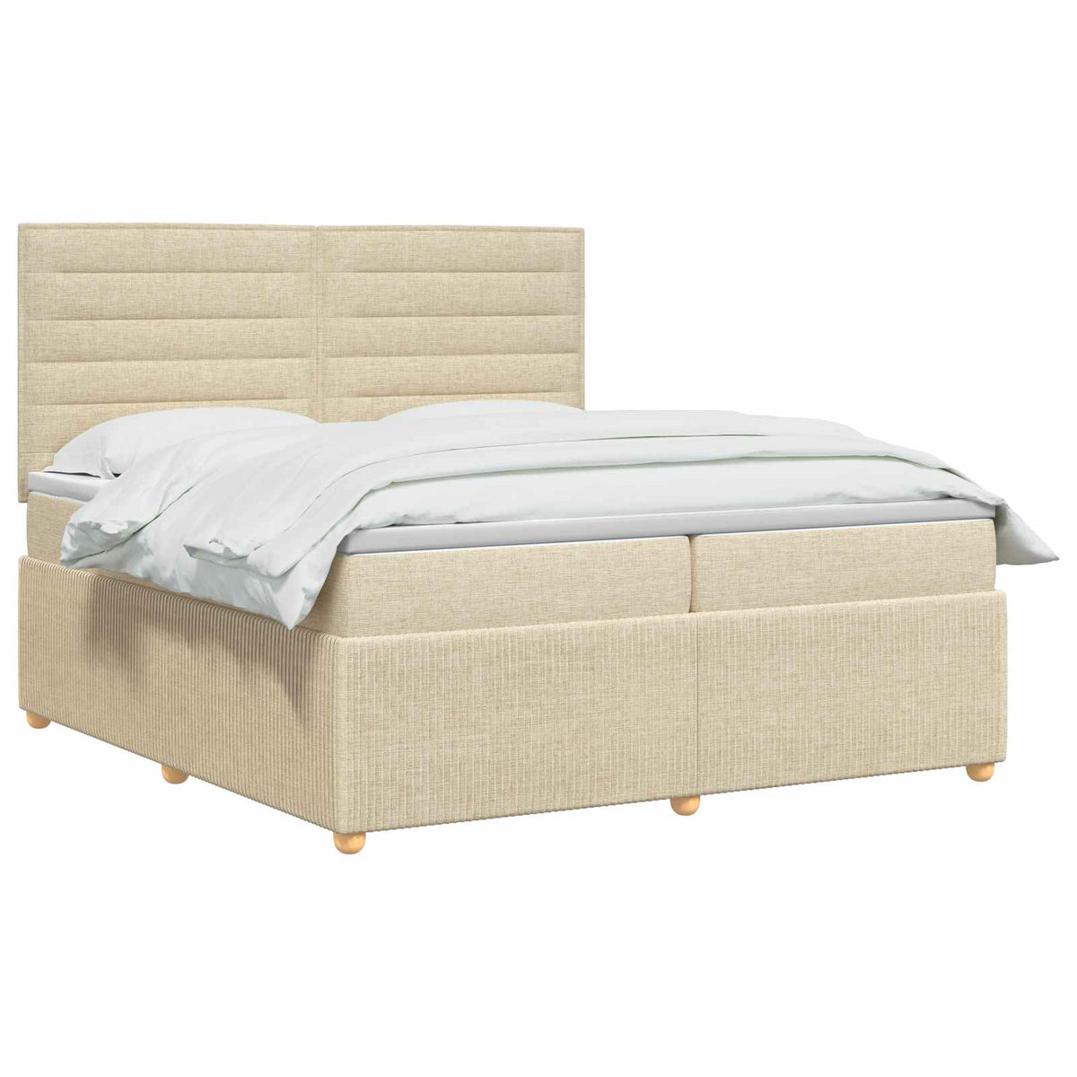 Boxspringbed met matras Crèmekleurig 200 x 200 cm Stof