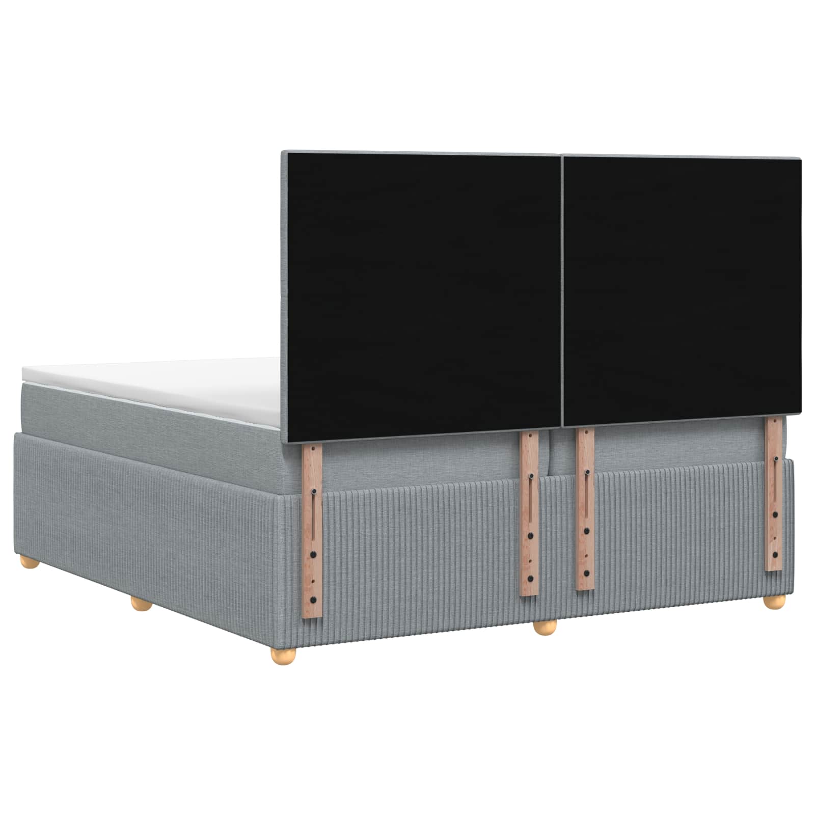 Boxspringbed met matras Lichtgrijs 200 x 200 cm Stof