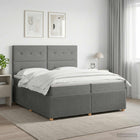 Boxspringbed 200x200 cm donkergrijs met matras