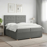 Boxspringbed 200x200 cm donkergrijs met matras