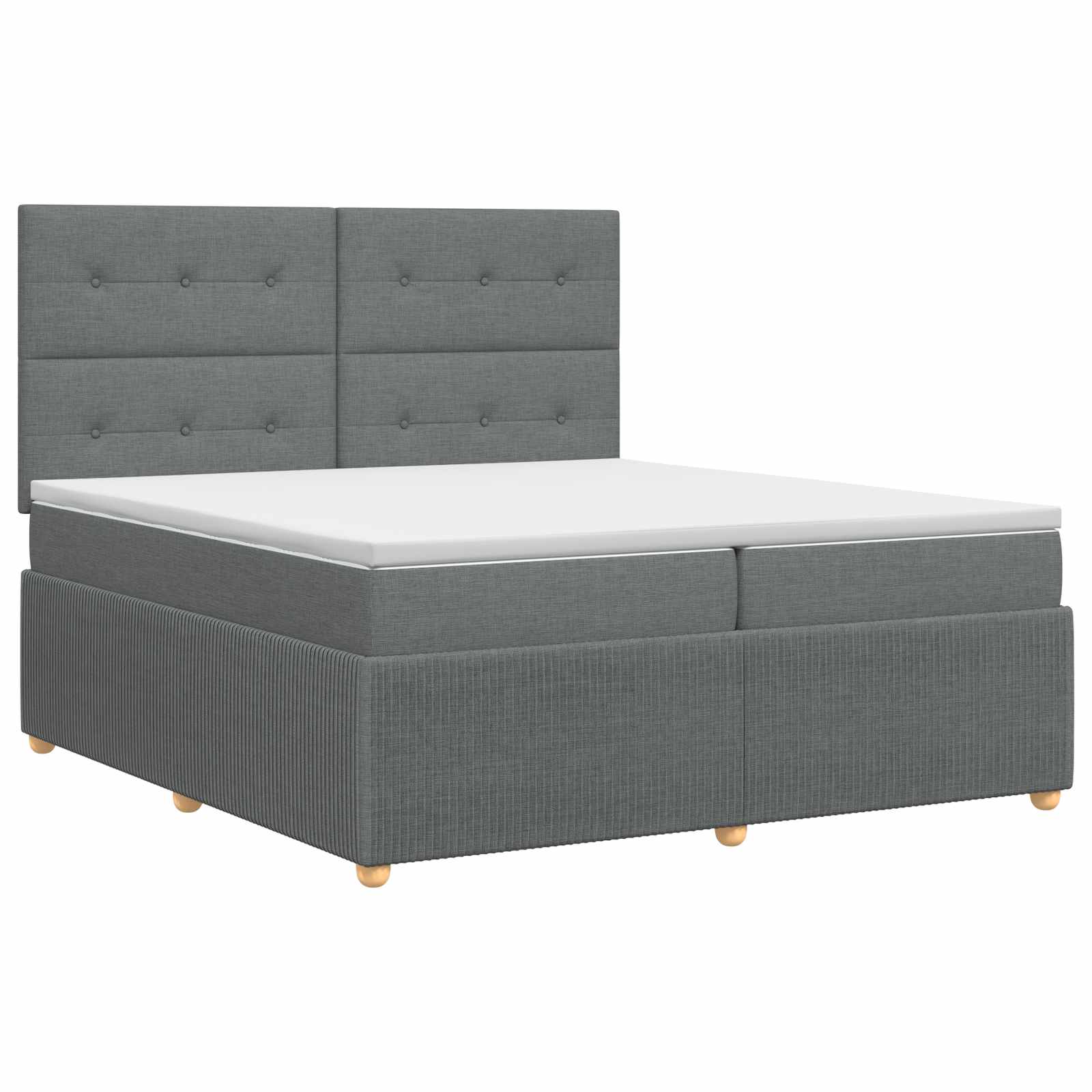 Boxspringbed met matras Donkergrijs 200 x 200 cm Stof