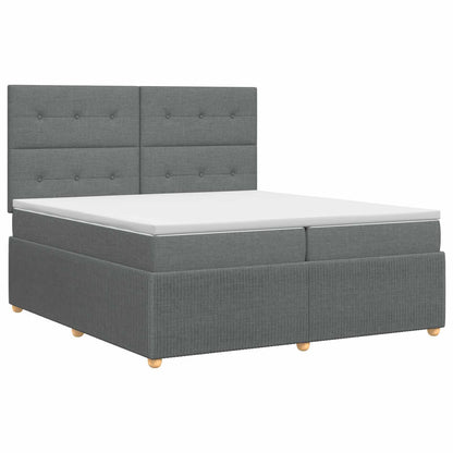 Boxspringbed met matras Donkergrijs 200 x 200 cm Stof