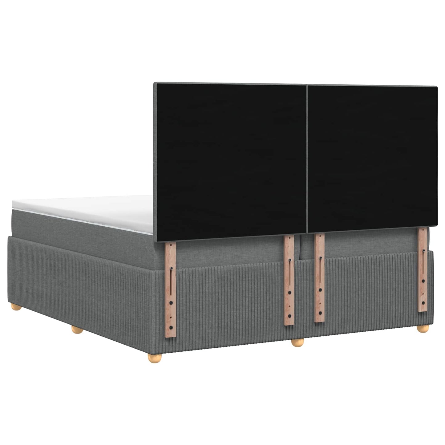 Boxspringbed met matras Donkergrijs 200 x 200 cm Stof