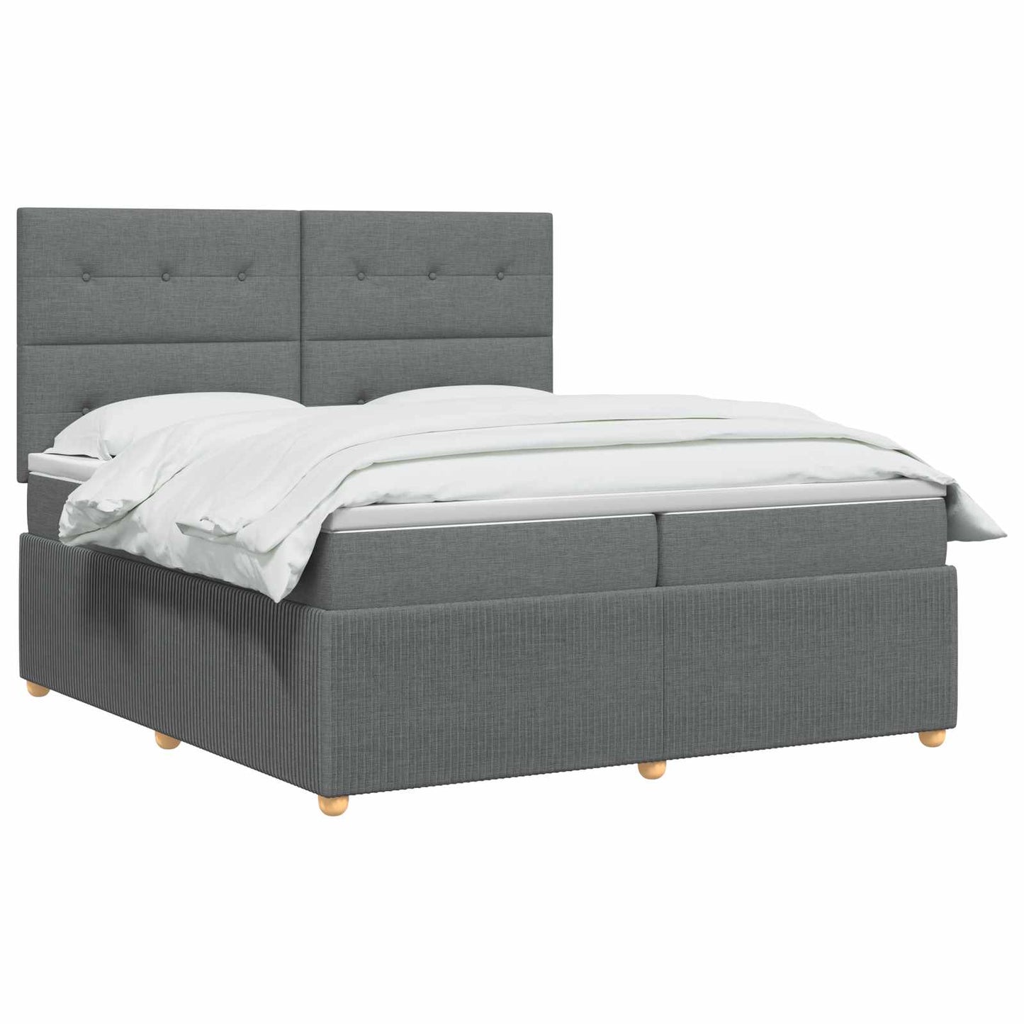Boxspringbed met matras Donkergrijs 200 x 200 cm Stof