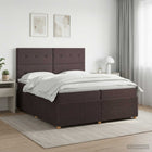 Boxspringbed donkerbruin 200x200 cm met matras