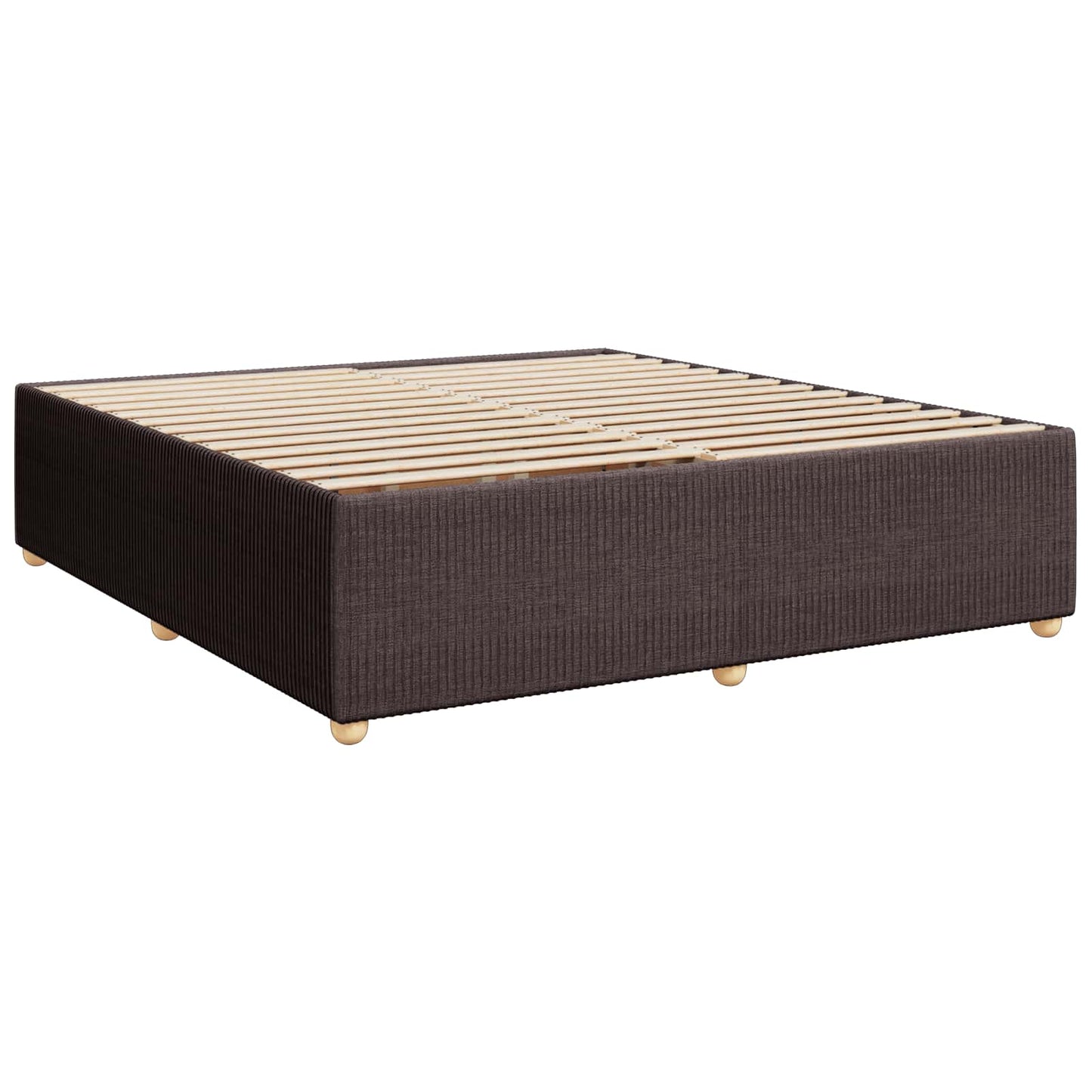 Boxspringbed met matras Donkerbruin 200 x 200 cm Stof
