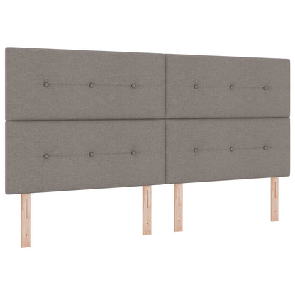 Boxspringbed met matras met hoofdeinde Taupe 200 x 200 cm Stof