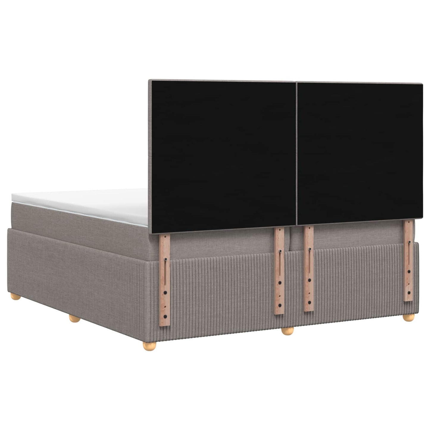 Boxspringbed met matras met hoofdeinde Taupe 200 x 200 cm Stof