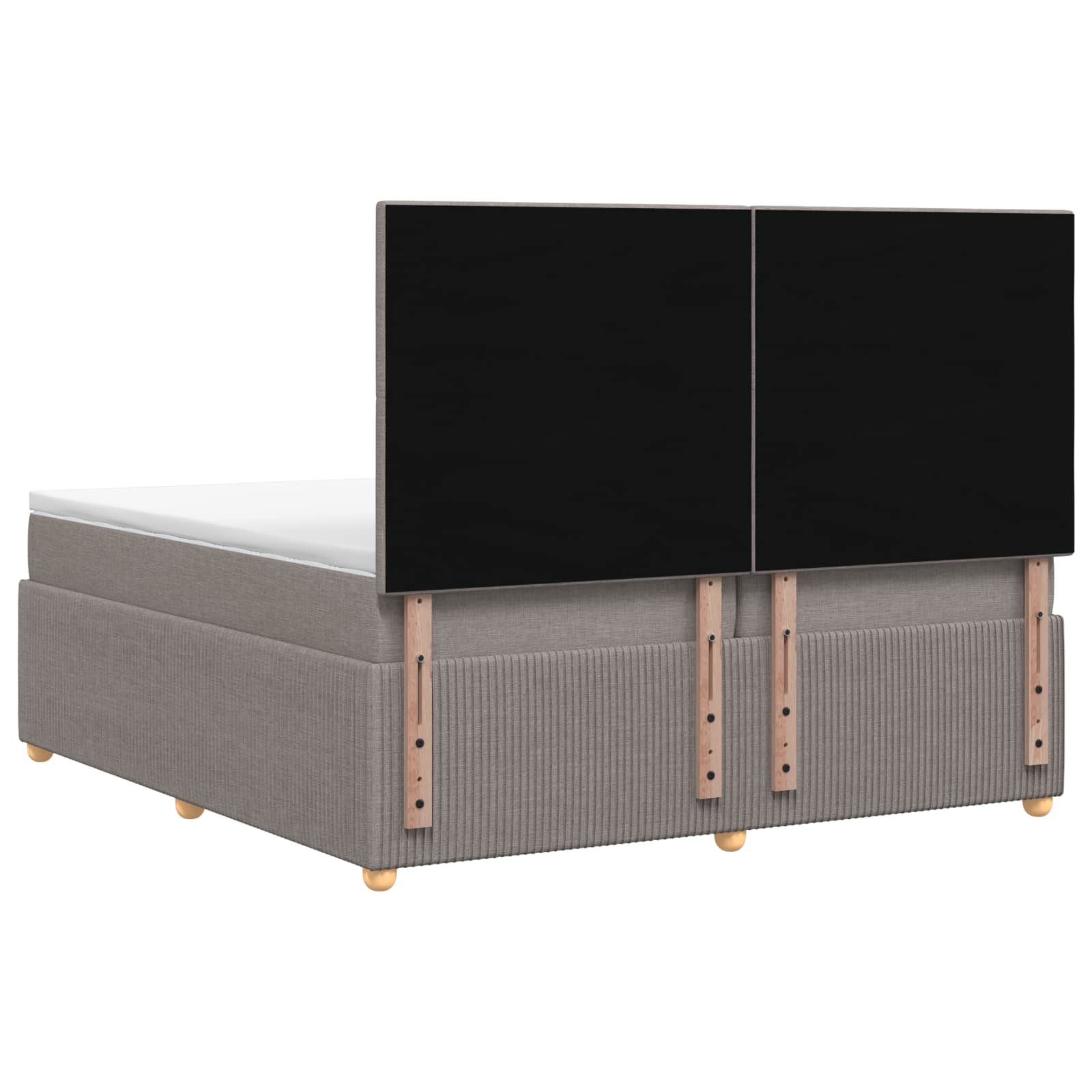 Boxspringbed met matras met hoofdeinde Taupe 200 x 200 cm Stof