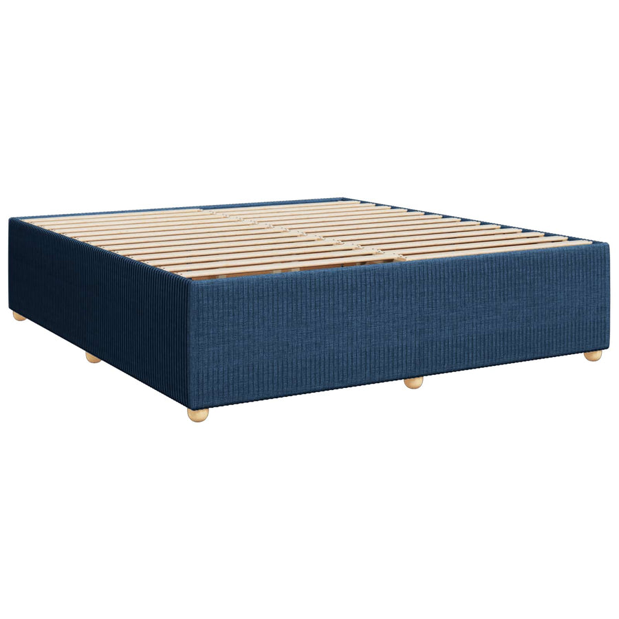Boxspringbed met matras met hoofdeinde Blauw 200 x 200 cm Stof