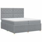 Boxspringbed met matras Lichtgrijs 200 x 200 cm Stof